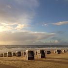 Strandkorb in der Abendsonne