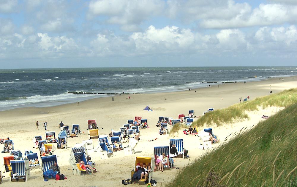 Strandleben bei Wind 4-5, Luft 17° und Wasser 18°