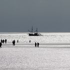 Strandleben und Strandspaziergang am Strand von Büsum