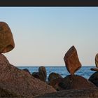 Strandskulptur im abendlichen Licht...