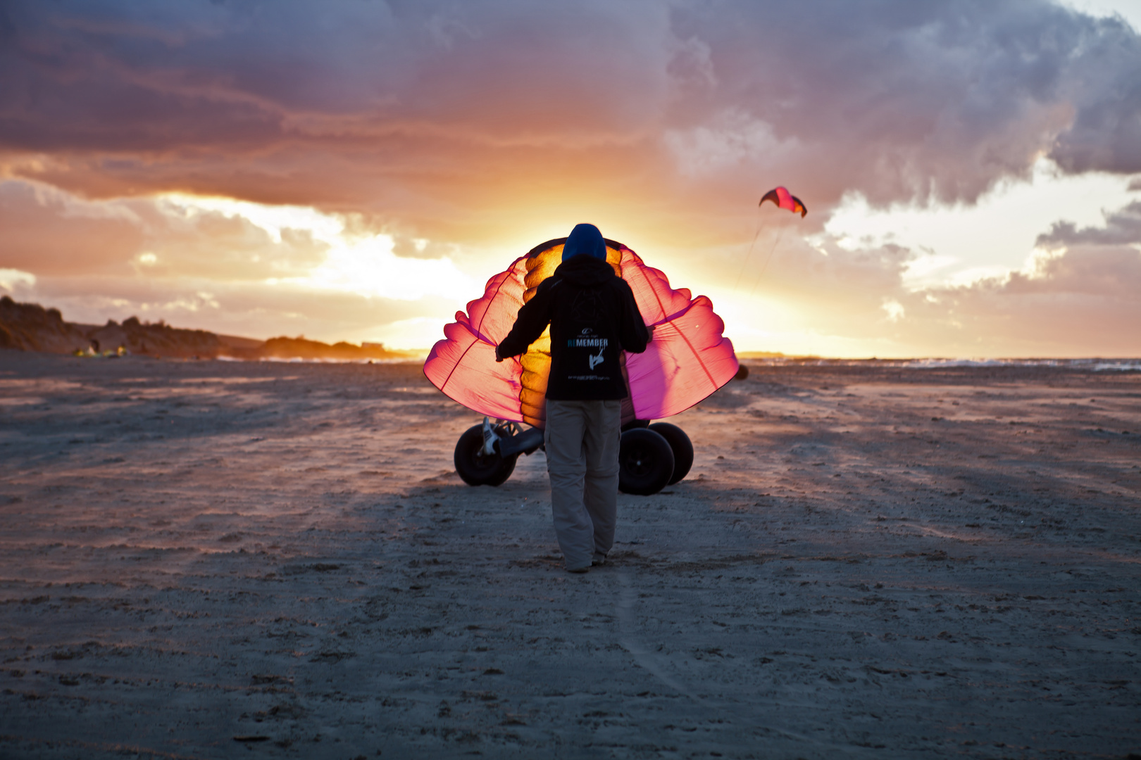 Strandsurfer an der Nordsee