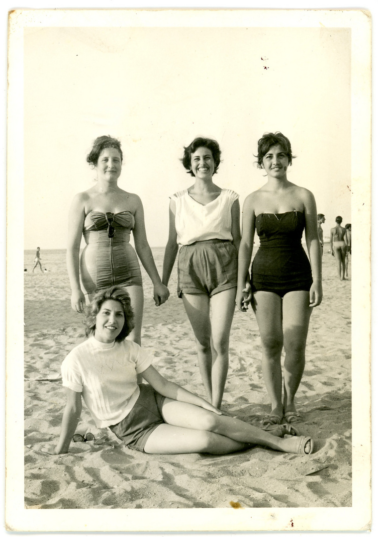 Strandszene in Italien, ca. 1950