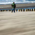 Strandwanderung bei Sandsturm