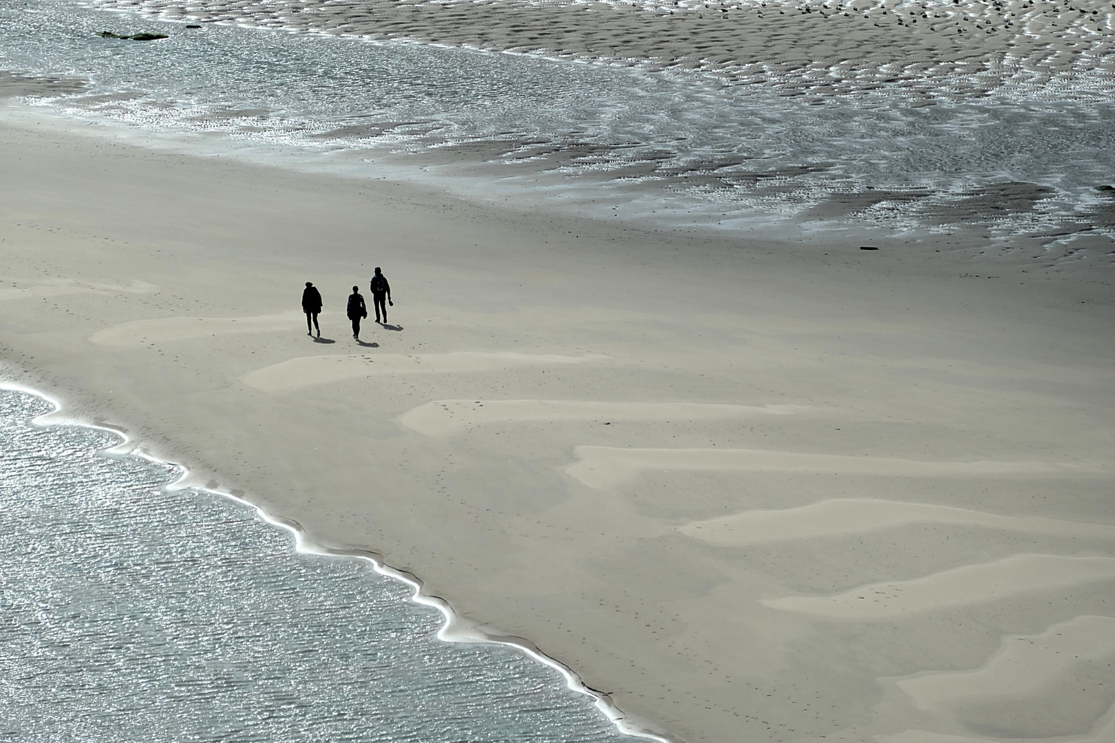 Strandwanderung (Opalküste; Nord-Pas-de-Calais)