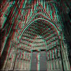 Strassburg Hauptportal (3D-Cha-Anaglyphe)