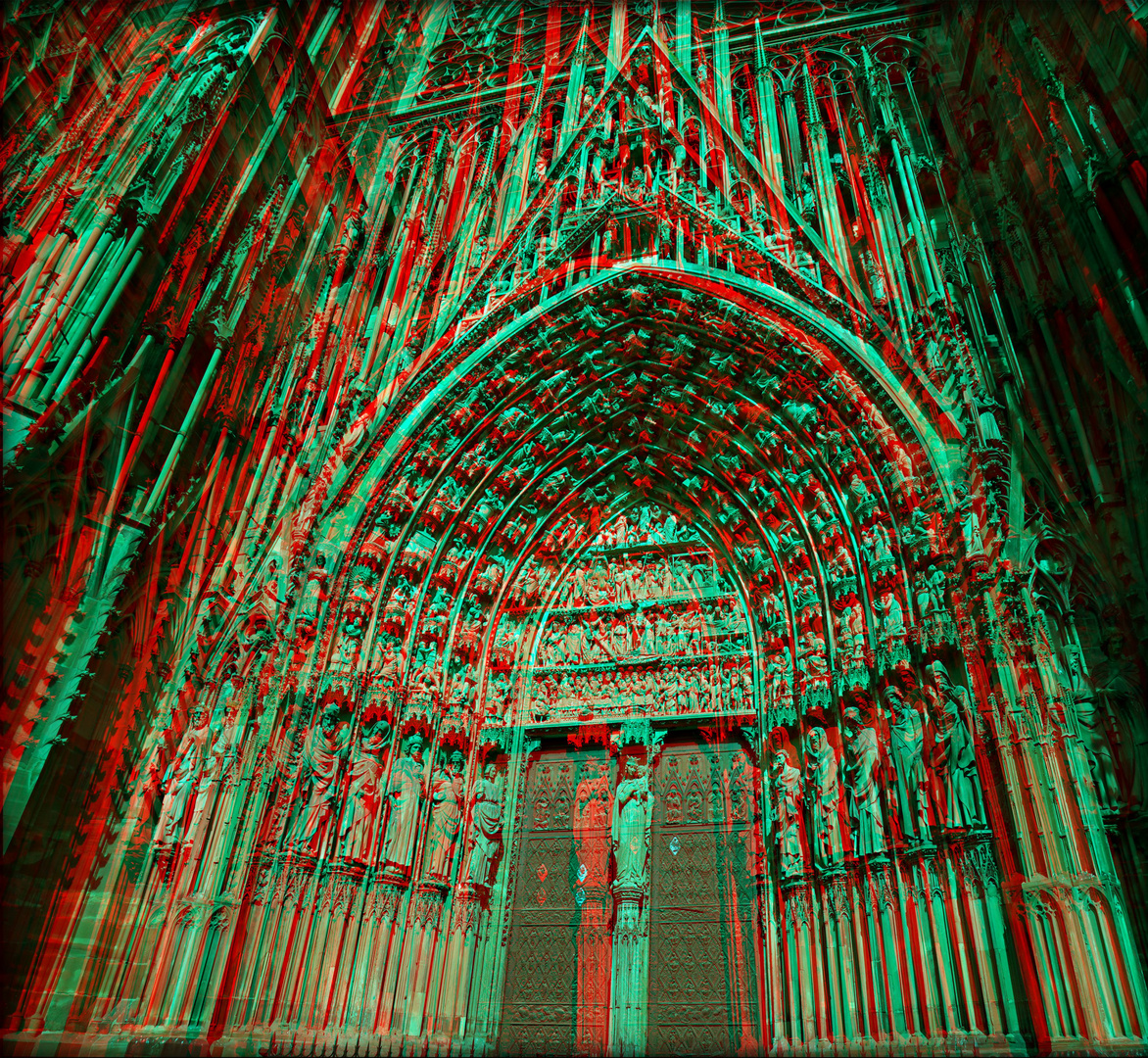 Strassburger Münster Hauptportal (3D-Ana)