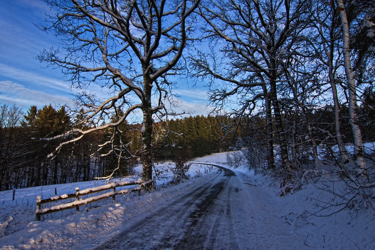 Straße durch den Winter