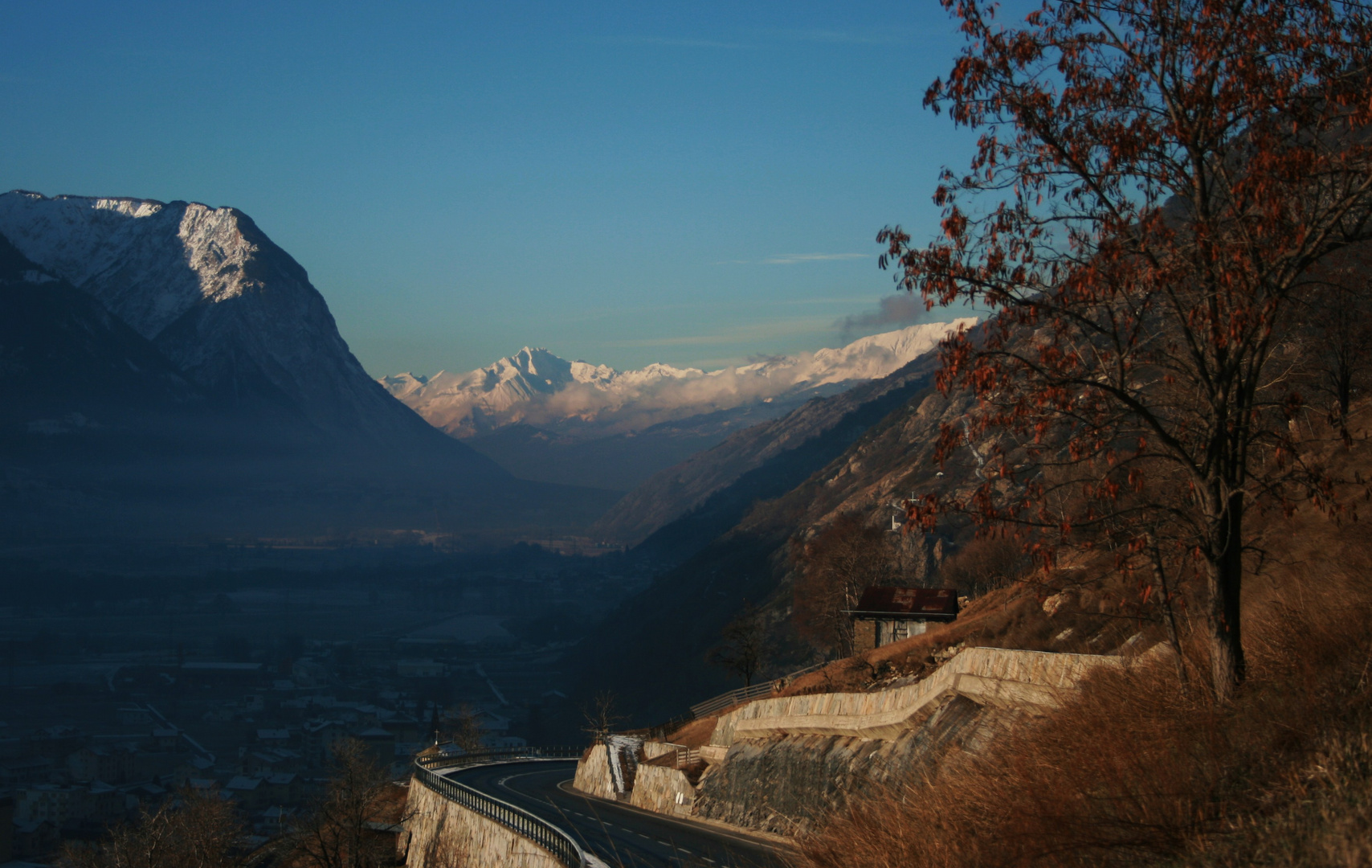 Straße hoch nach Goppenstein