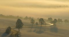 Straße im Sonnenaufgang