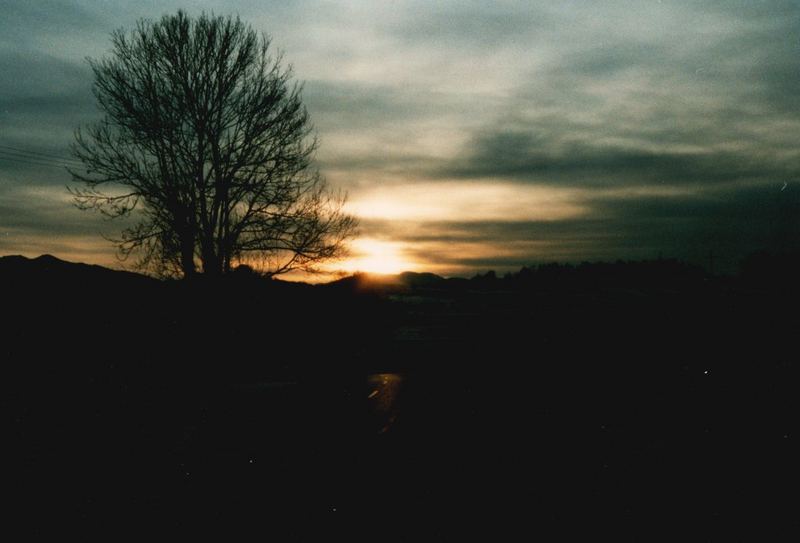 Strasse in den Sonnenuntergang