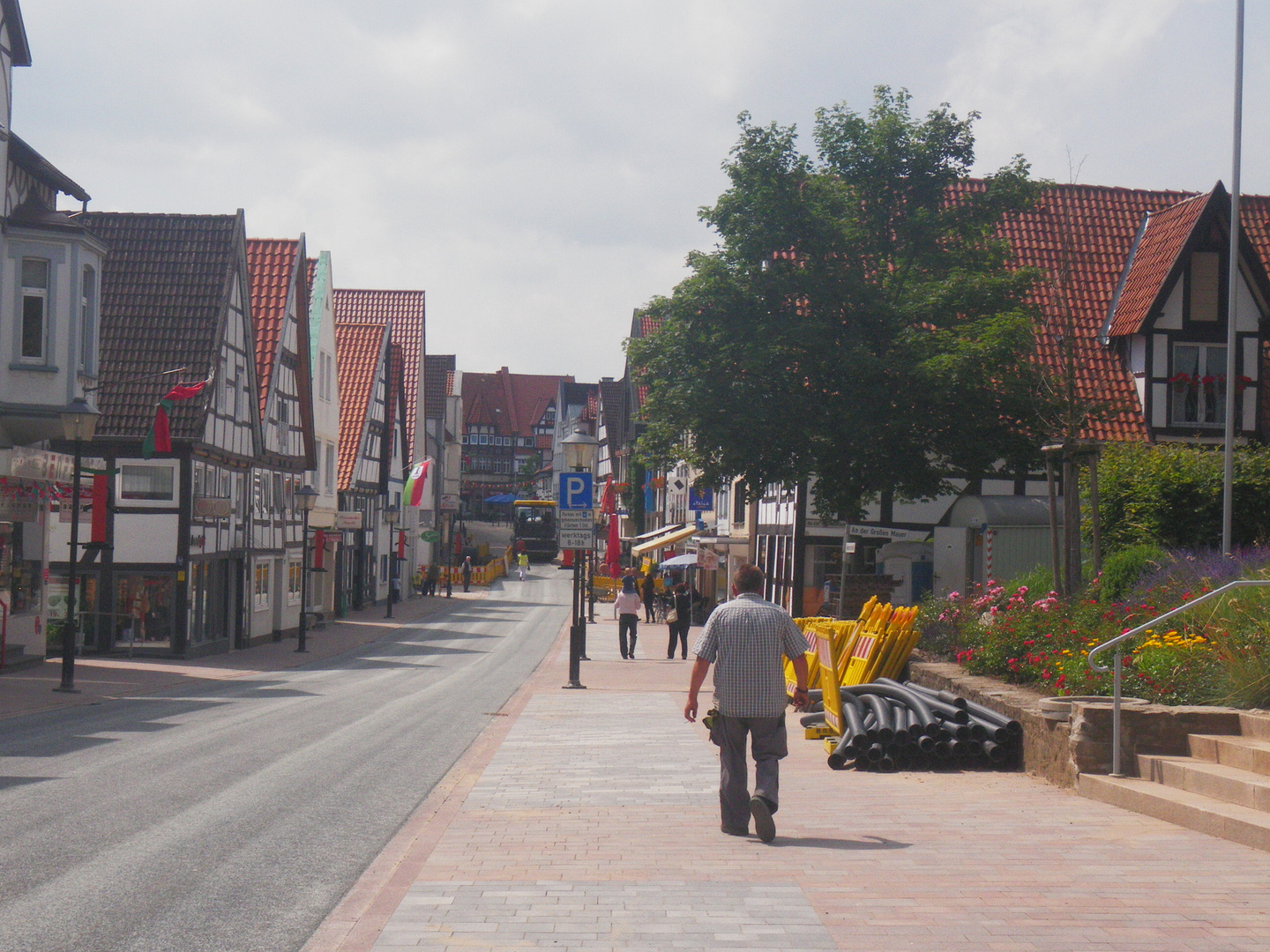 Straße mit Fachwerkhäusern in Blomberg