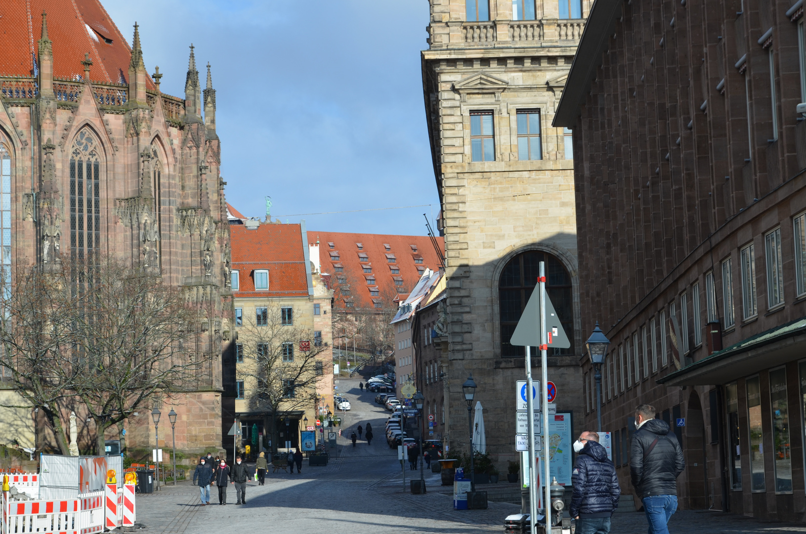 Straße von Nürnberg Hauptmarkt zur Burg hoch