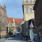 Straße von Nürnberg Hauptmarkt zur Burg hoch