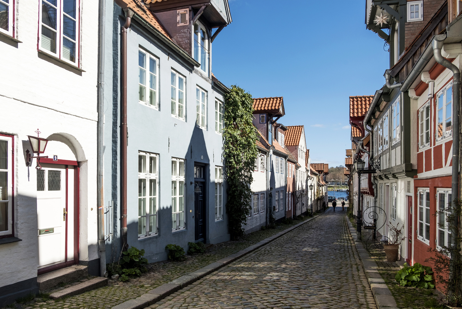 Straße zum Hafen in der Flensburger Altstadt