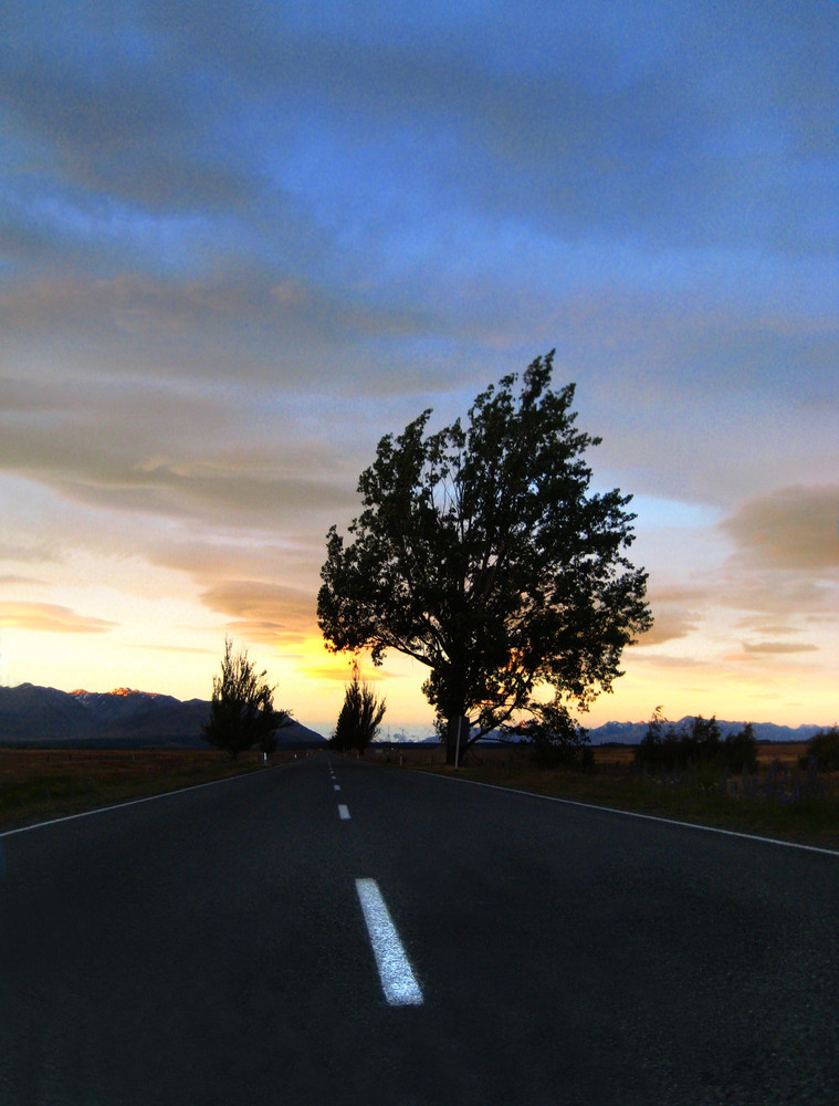 Straße zum Mount Cook