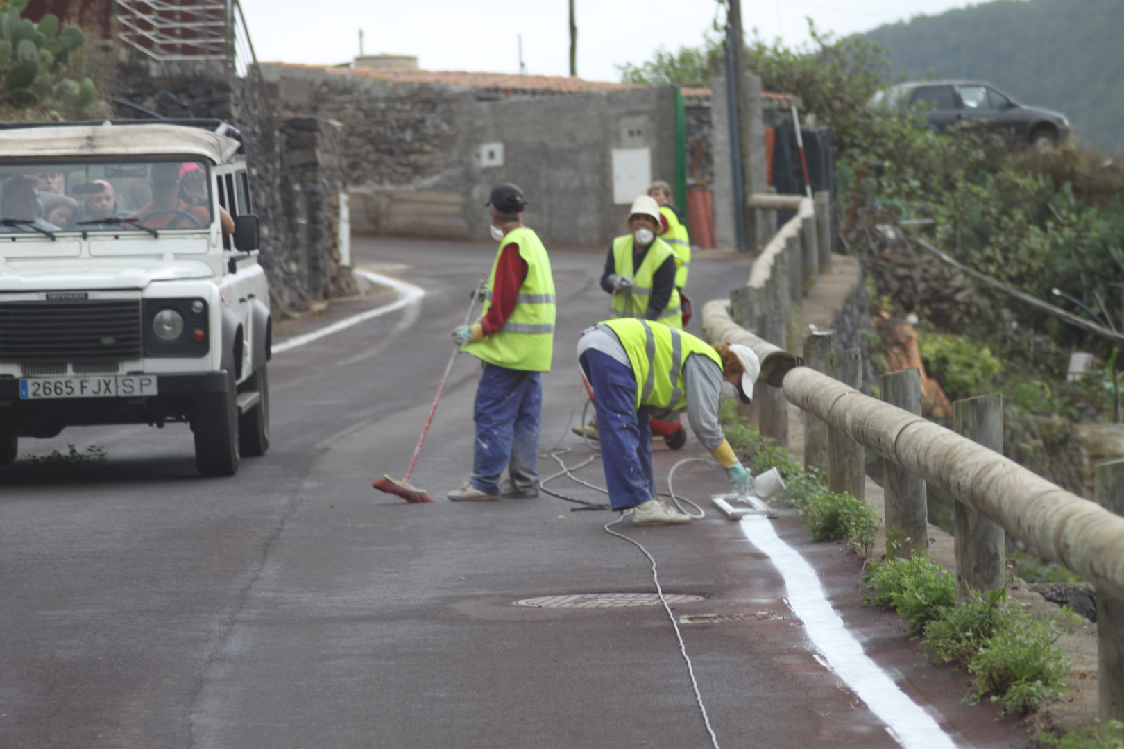 Straßenarbeiter auf La Gomera