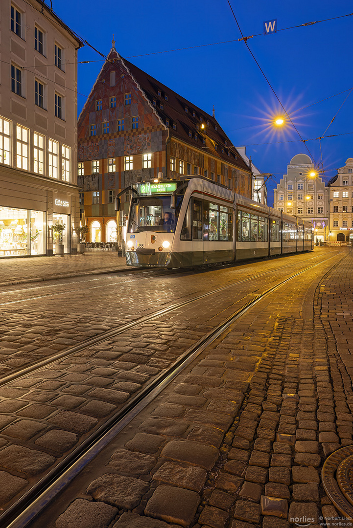 Straßenbahn am Moritzplatz