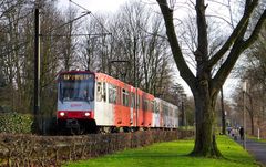 Straßenbahn am Rhein