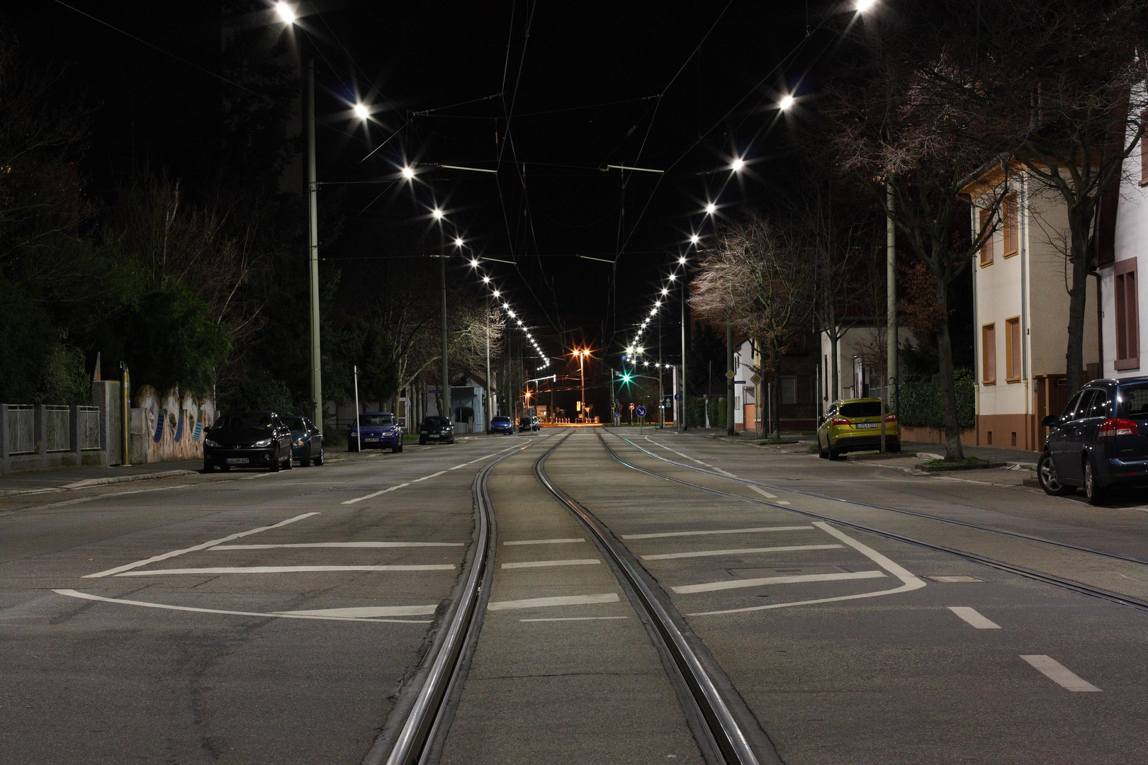 Straßenbahn bei Nacht