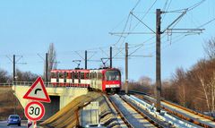 Straßenbahn im Höhenflug