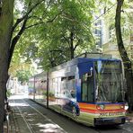 Straßenbahn im sommerlichen Bonn