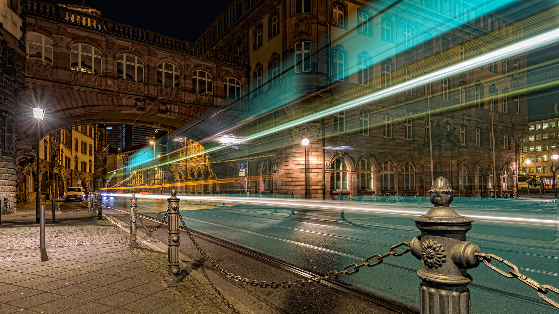 Straßenbahn in der Bethmannstraße, Ffm