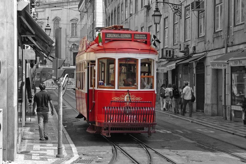 Strassenbahn in Rot