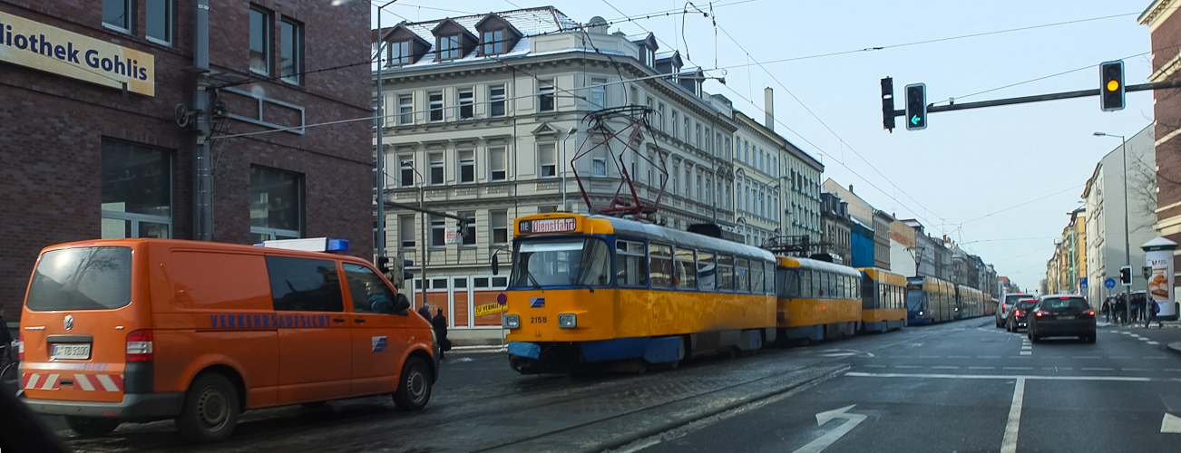 Straßenbahn-Stau