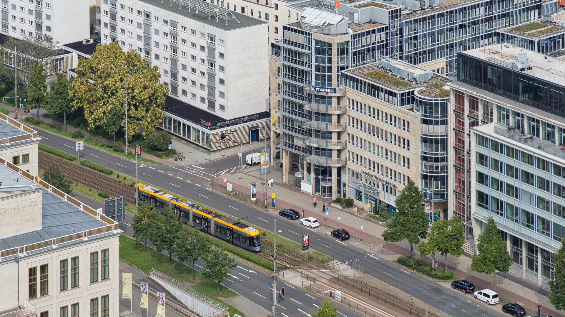 Straßenbahn von oben