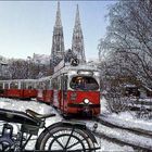 Strassenbahn vor der Votivkirche (Wien-Vienna)