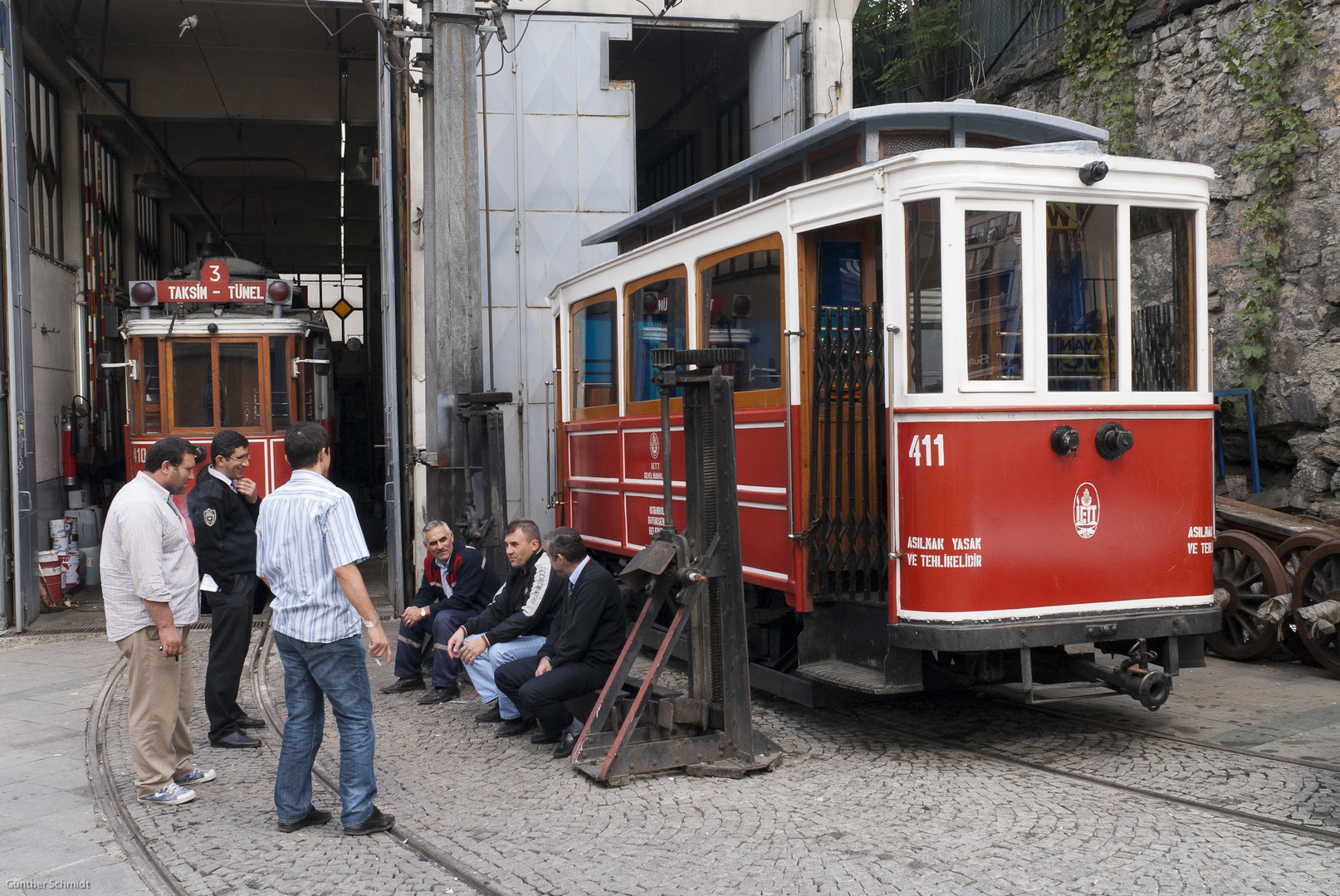 Straßenbahndepot am Taksim-Platz in Istanbul