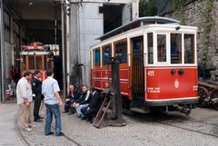 Straßenbahndepot am Taksim-Platz in Istanbul