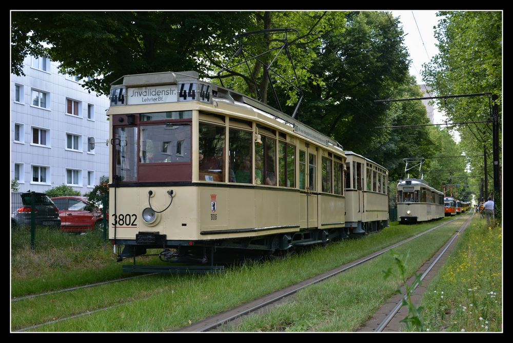 Straßenbahnen in beige