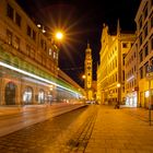 Straßenbahnlichter in der Maxstraße