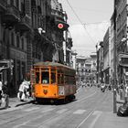 Strassenbahn/Tram in Milano/Mailand - colorkey