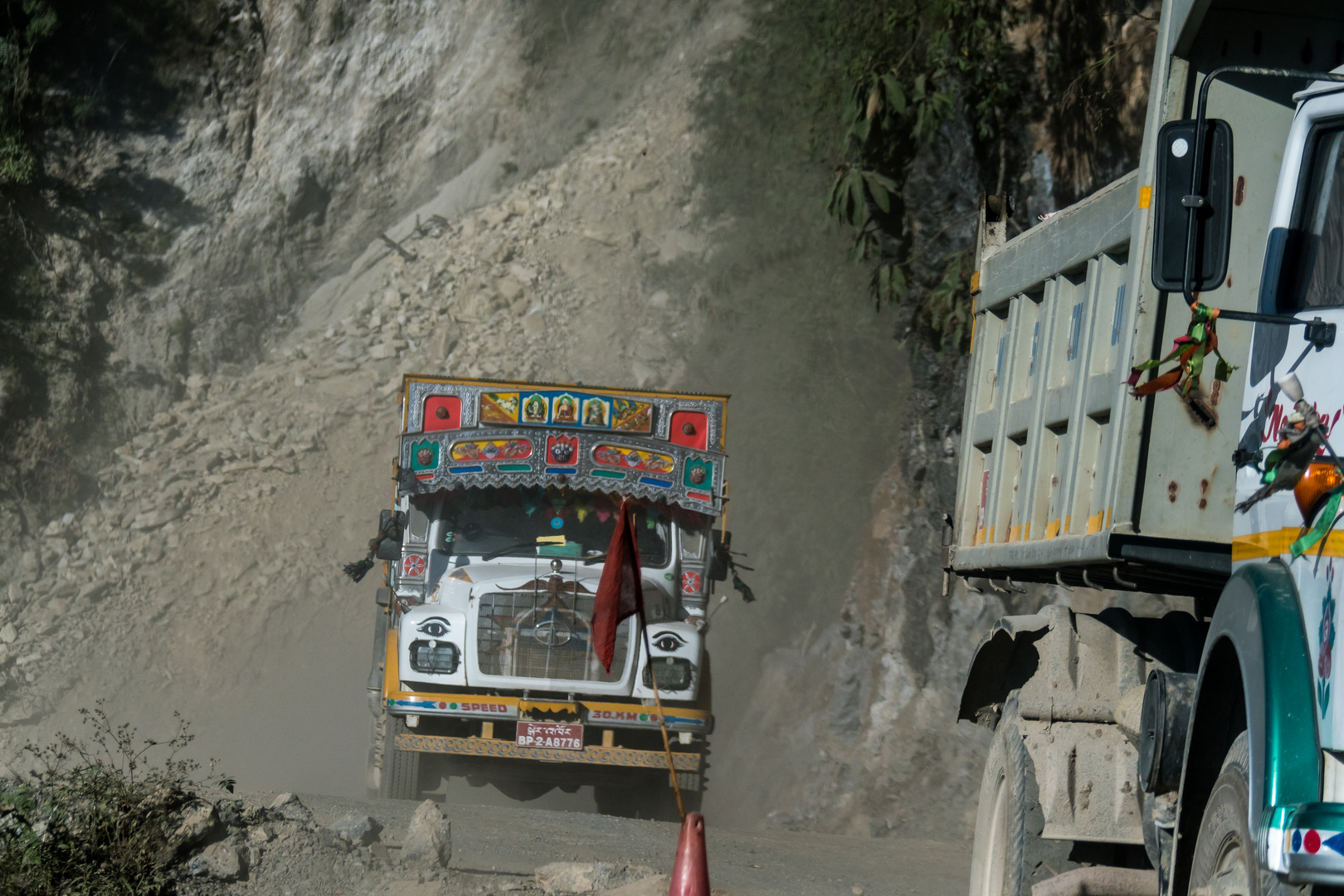 Strassenbau in Bhutan 