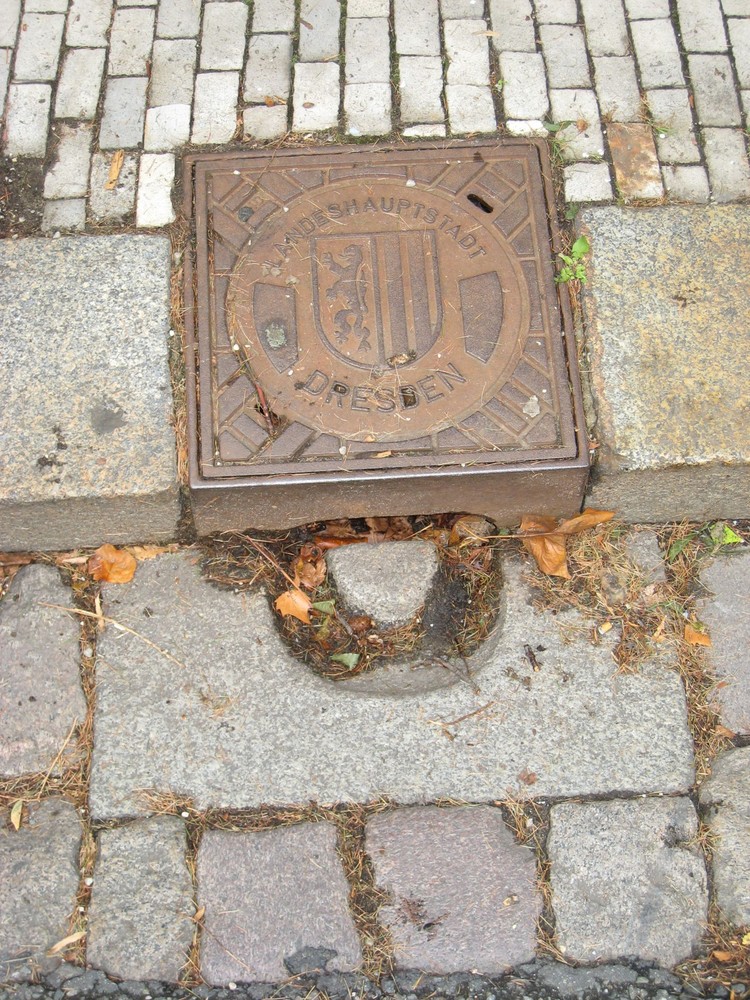 Straßeneinlauf in Dresden