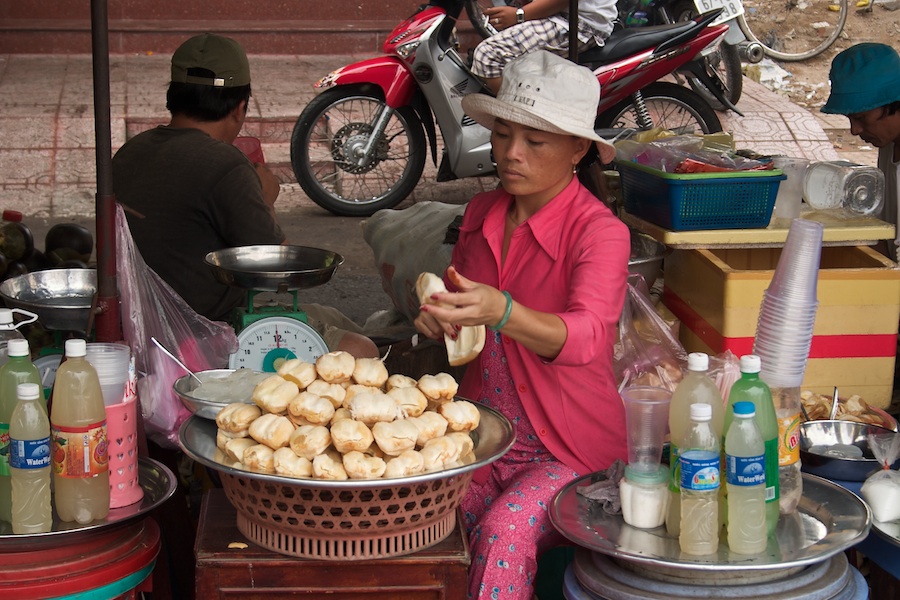 Strassengeschäft in Chau Doc, Vietnam