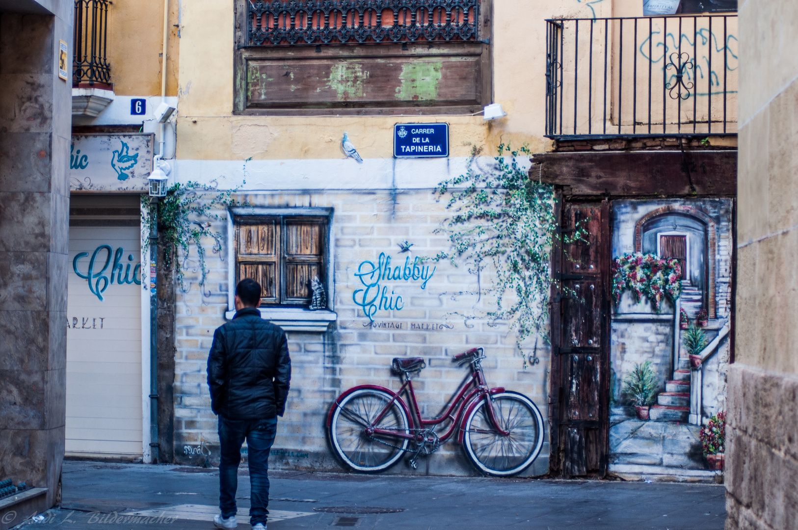 Straßenkunst in den Gassen von Valencia