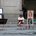 Strassenmaler in den Uffizien