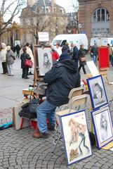 Straßenmaler vorm Straßburger Münster