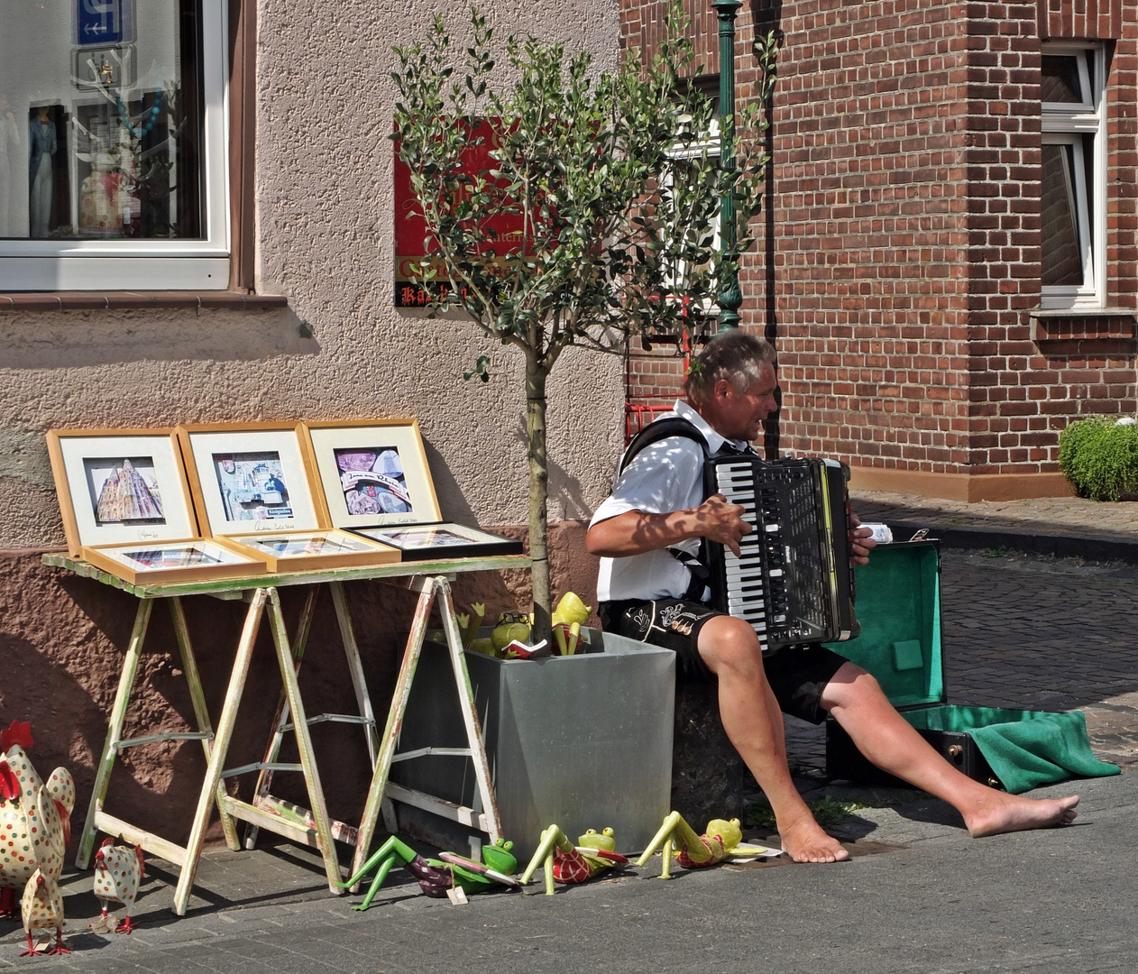 Straßenmusik mit Souveniers