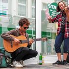 Straßenmusikanten beleben die Rostocker Innenstadt