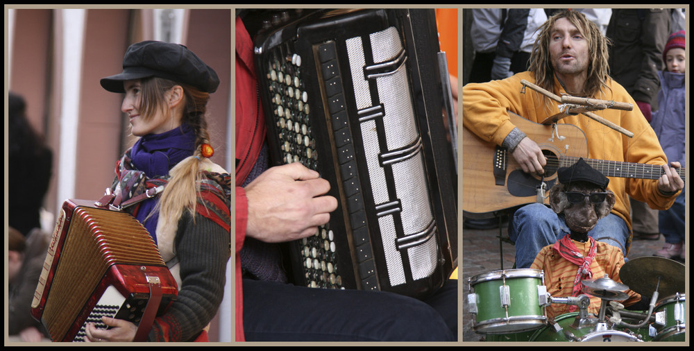 'Straßenmusikanten in Freiburg