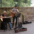 " Straßenmusikanten"  in Zons. Rhein-Fahrradtour 28