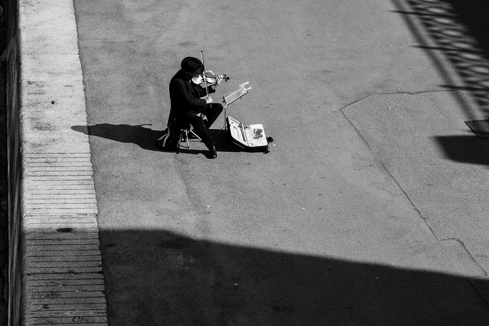 Straßenmusiker am Donaukanal