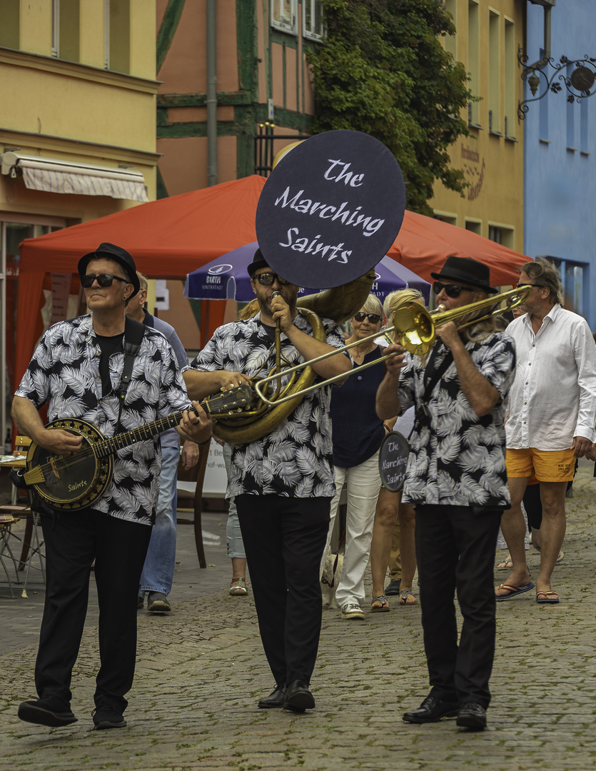 Straßenmusiker in Aktion 