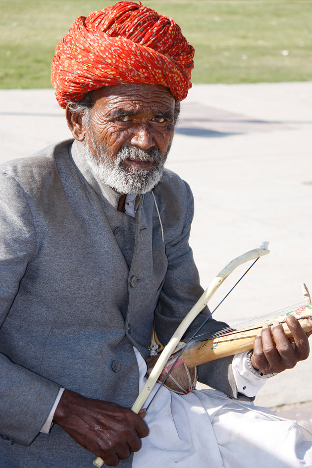 Straßenmusiker in Jaipur