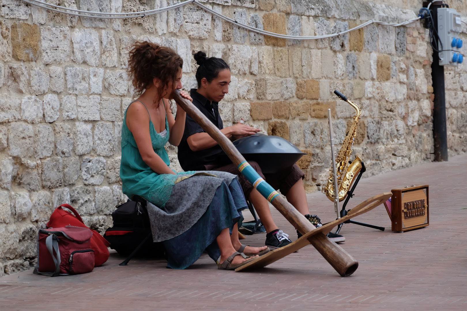 Straßenmusiker in San Gimignano