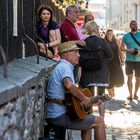 Strassenmusiker und Fan